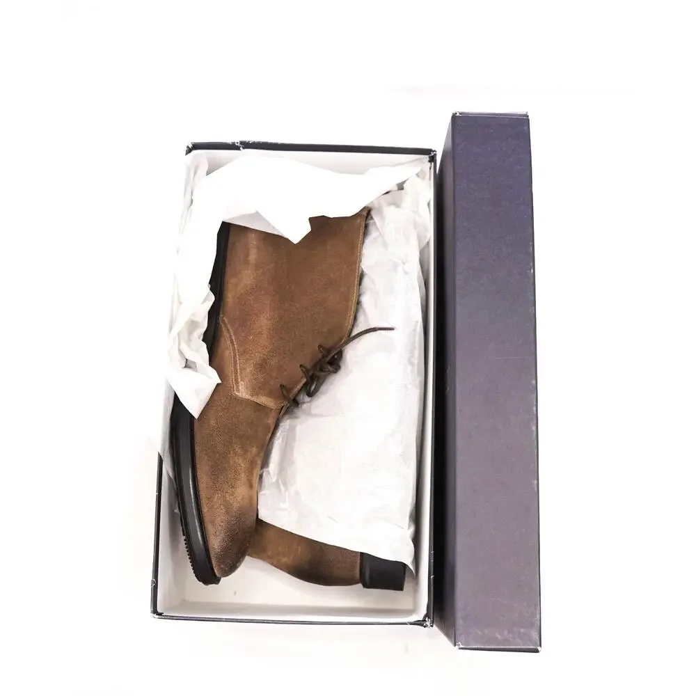 $975 DOUCAL'S - Tan Suede Distressed Chukka Boots - US 10 (43EU)